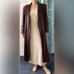🇨🇦Vintage Burgundy Raincoat Trench Shell w/ Removable Fur Lining -4 Season Coat